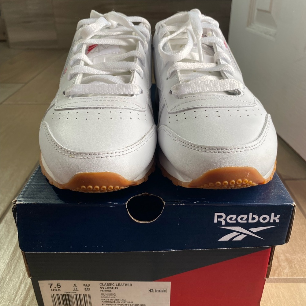 Reebok Kids White and Tan Sneakers